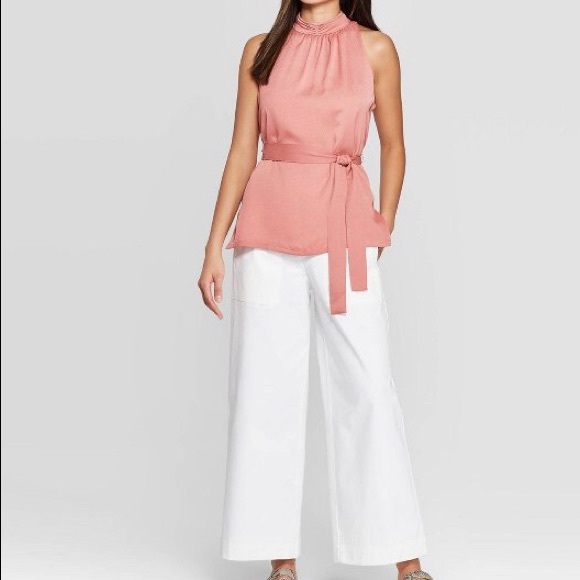 💫🆕 Prologue Sleeveless Belted Turtleneck Blouse - Picture 3 of 4